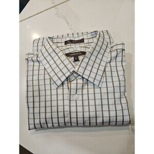 Nordstrom Men's Long Sleeve Button Down, Size 17.5 / 34, Light Blue Plaid